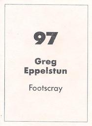 1990 Select AFL Stickers #97 Greg Eppelstun Back